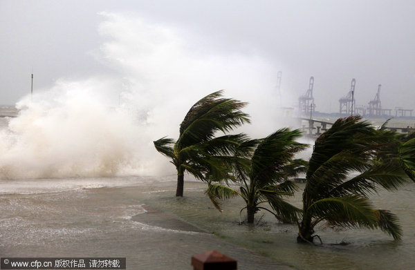 Typhoon Nesat strikes South China