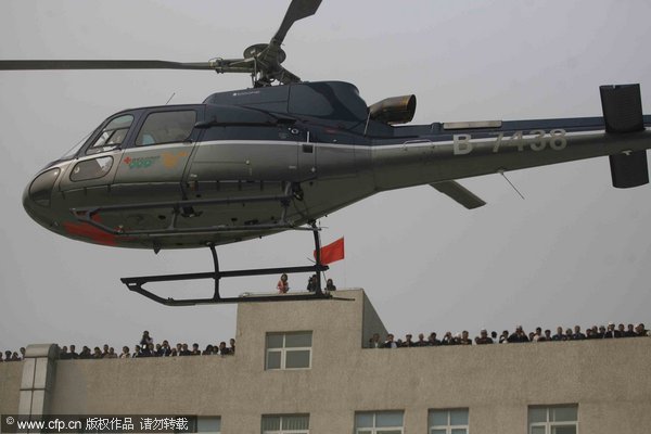 Beijing's first aid helicopter in trial flight