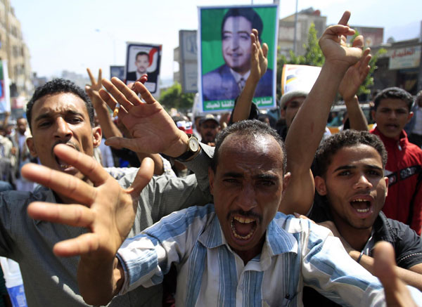 Protesters demonstrate in Yemen