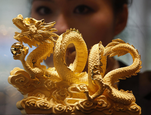 The Year of the Dragon in gold