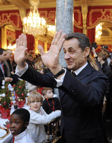 Sarkozy and wife celebrate Christmas at Elysee