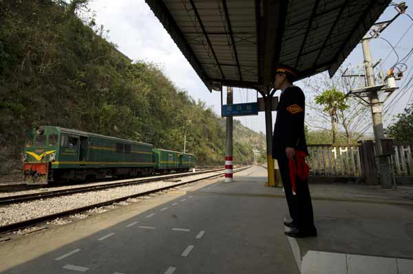 Lone station attendant with no trains