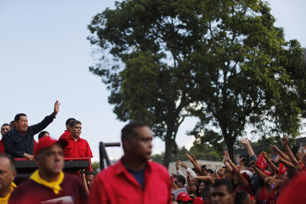 Chavez meets supporters during election campaign