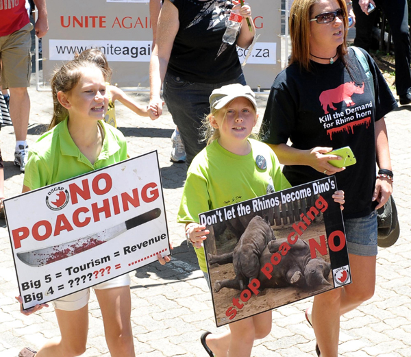 Protest against rhino poaching