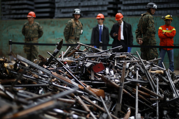 Firearms destroyed in Santiago