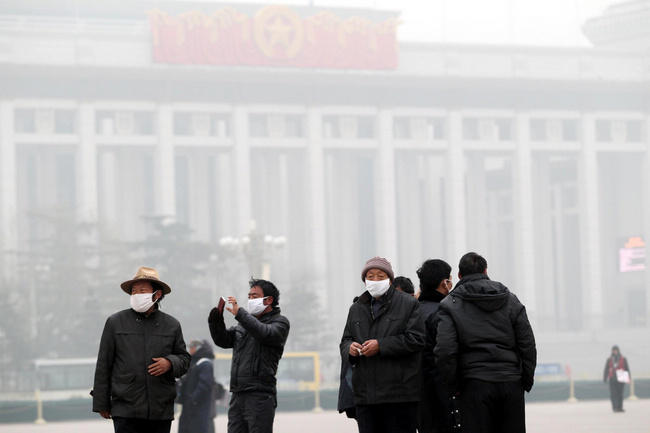 Heavily polluted air in Beijing