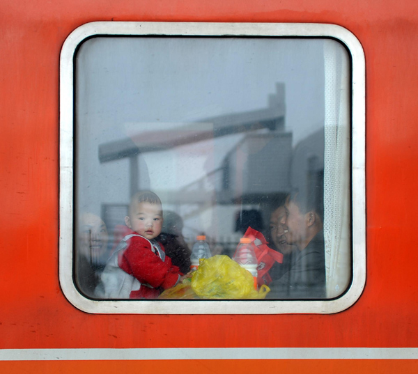 Young travelers during Spring Festival rush