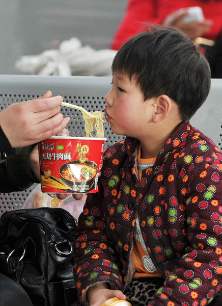 Young travelers during Spring Festival rush