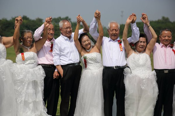 A half-century late wedding celebration