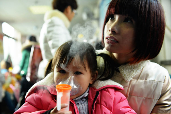 Children in E China suffering because of smog