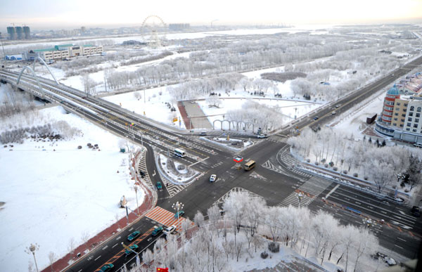 Rime scenery in NE China