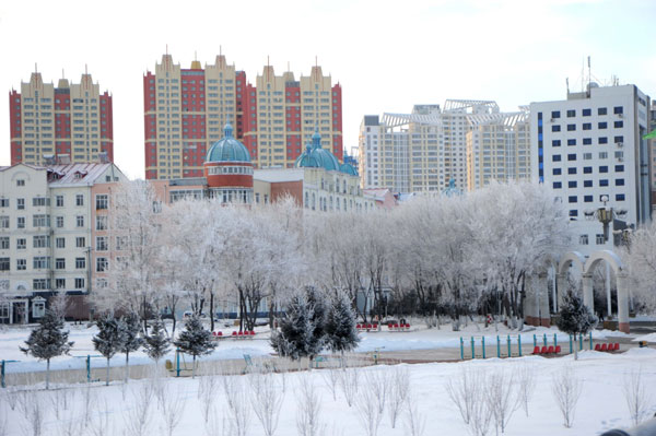 Rime scenery in NE China