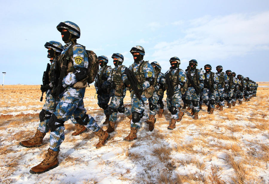 Chinese marines train in deep freeze