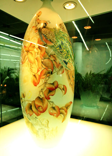 Fine ceramic bottles and plates