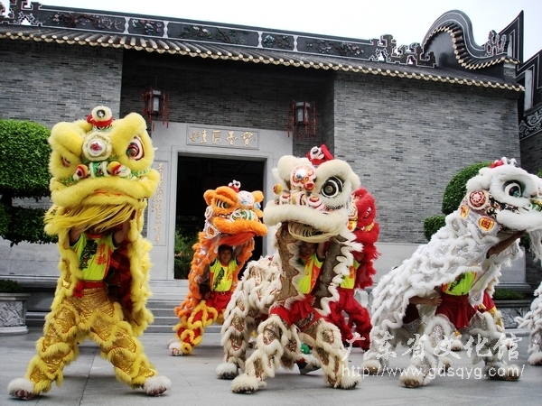 Lion dance chinese Dragon and