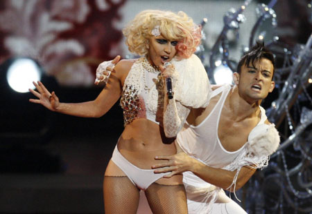 Lady Gaga performs at the 2009 MTV Video Music Awards