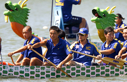 F1 winner Button boats in Shanghai