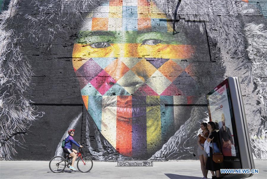 Giant graffiti painting greets Rio 2016 Olympic Games in Brazil