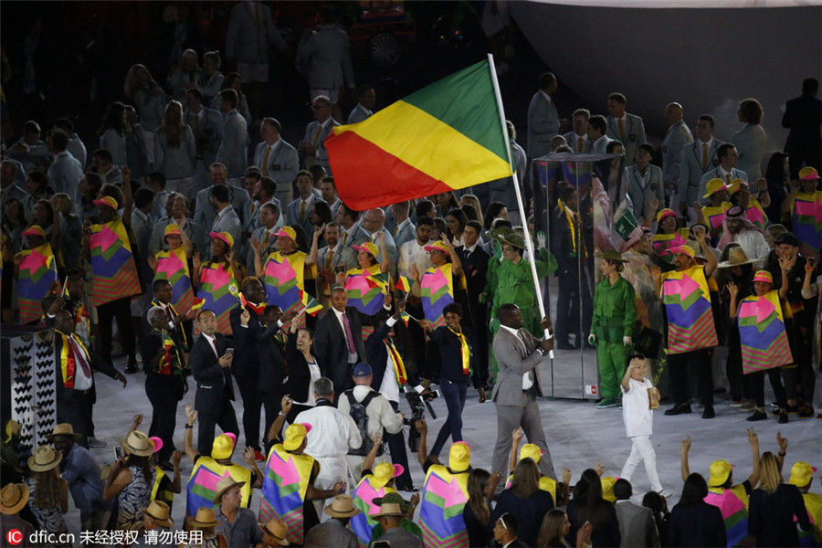 Athletes march at Olympic Opening Ceremony