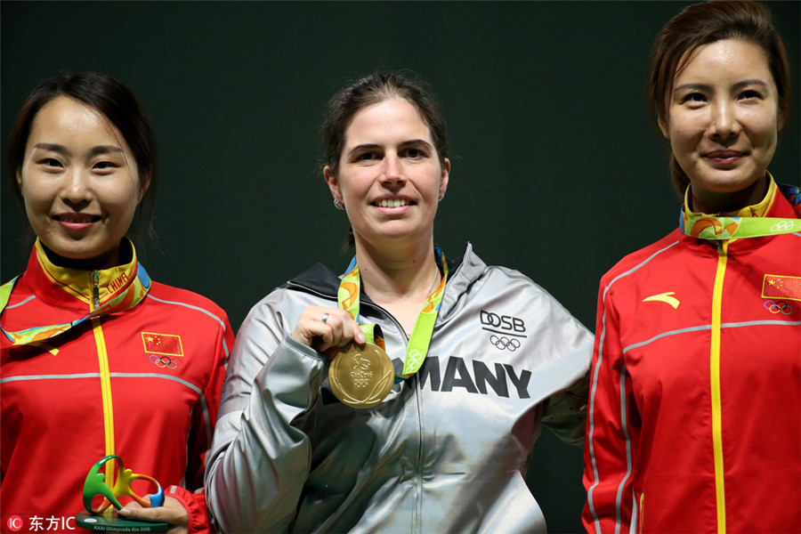 China takes silver, bronze in women's 50-meter rifle three position