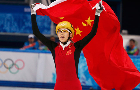Shorttrack CHN Tianyu HAN Olympia 2.OS Silber 2014 Foto signiert 