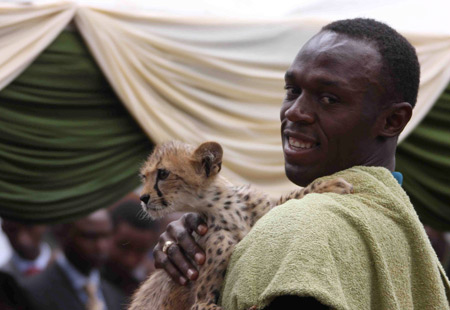 Usain Bolt adopts Kenyan 'Lightning Bolt' Usain Bolt adopts Kenyan 'Lightning Bolt'