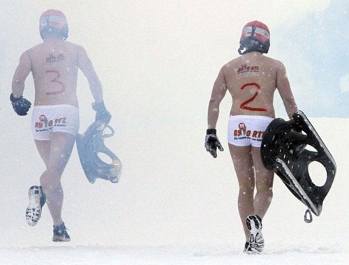Nude Bobsleigh Competition in Germany