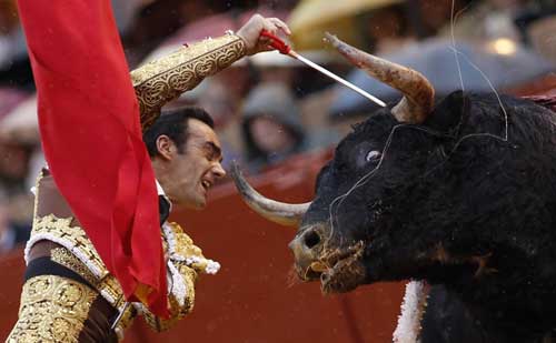 Matadors take challenge in Spain bullfight