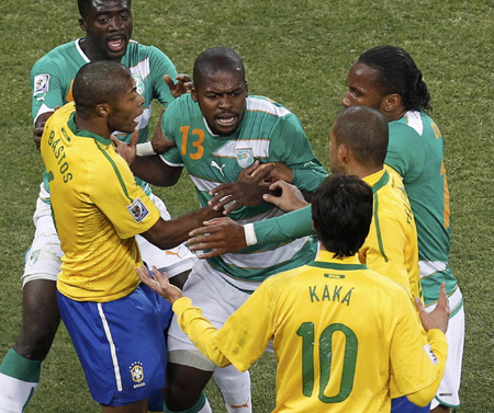 Kaka of Brazil during the 2010 FIFA World Cup South Africa Group G