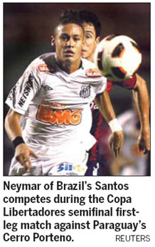 Neymar inspires Santos to 1-0 triumph over Cerro