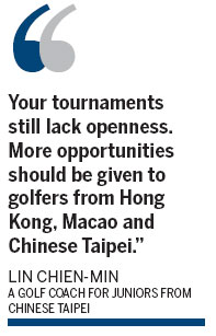 Chinese golf swinging in right direction