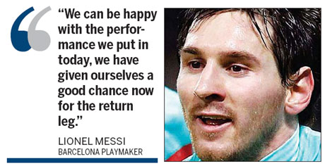 Messi happy to put Barca on verge of the last eight
