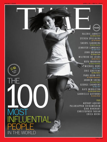 Li Na on Time cover, makes influential 100 list