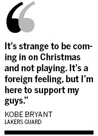 Kobe coping with spectator role