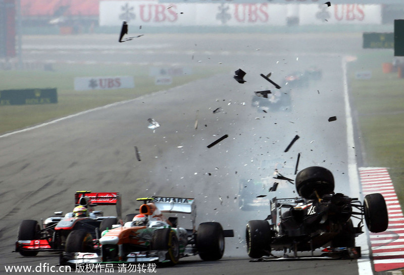 Thrills and spills at Chinese Grand Prix