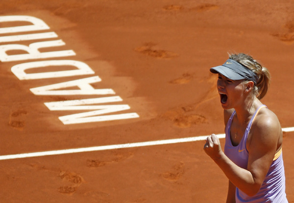 Sharapova rallies to beat Li at Madrid Open