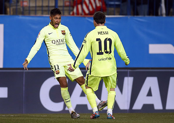 Neymar double sends Barca into King's Cup semi-finals