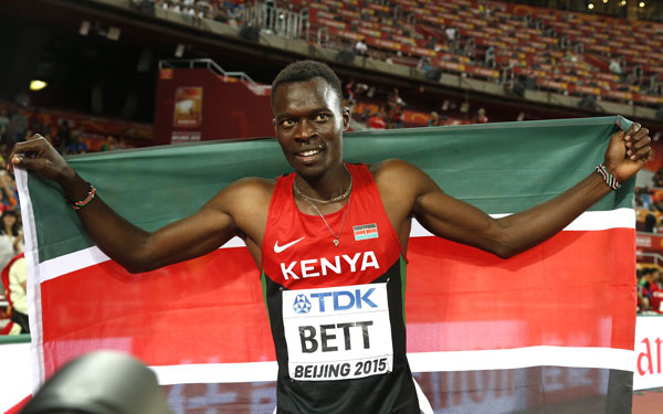 Kenyan hurdler wins rare gold in Beijing