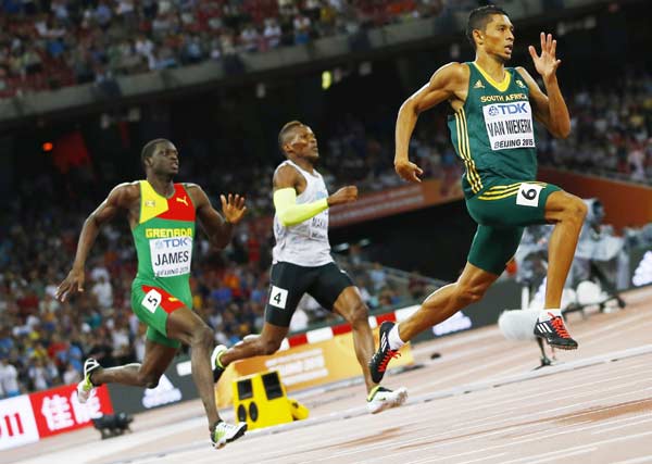 South Africa's Van Niekerk takes 400 gold in stunning time