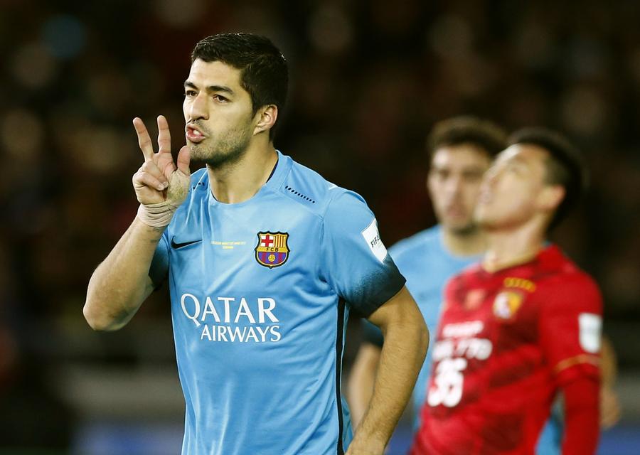 Suarez's hat-trick shuts out Evergrande from Club World Cup final