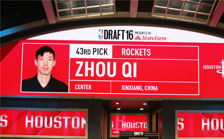 Two Chinese players drafted by NBA, Zhou picked by Rockets