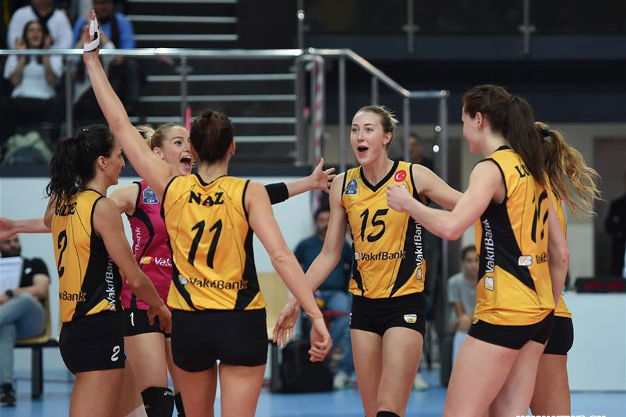 Vakifbank wins Besiktas 3-0 during Turkish Women Volleyball League match