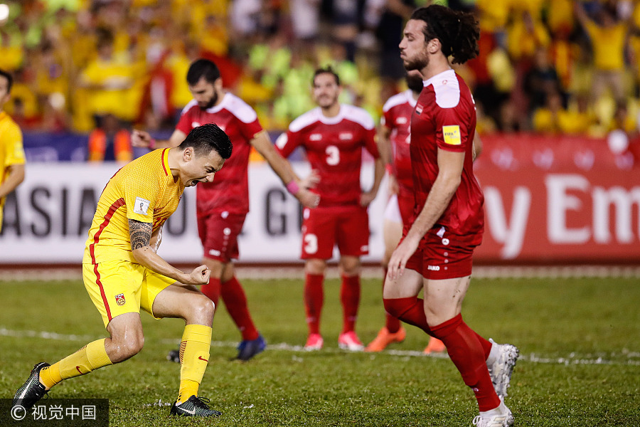 China's 2018 World Cup hope dims after Syria draw