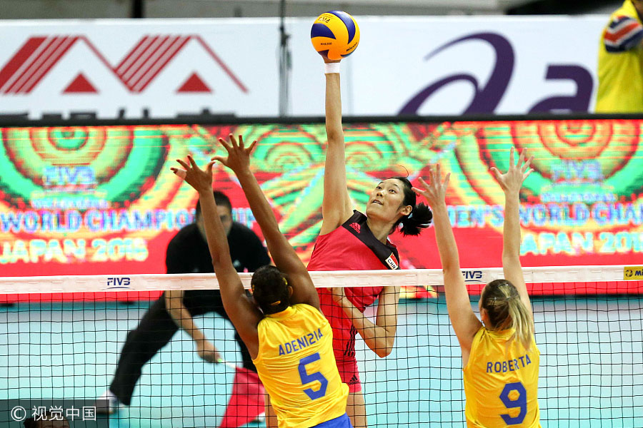 Zhu, Zhang inspire China to straight-set win over Brazil in FIVB GP finals