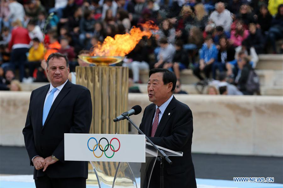 Greece hands over Olympic Flame to PyeongChang 2018 Winter Games organizers
