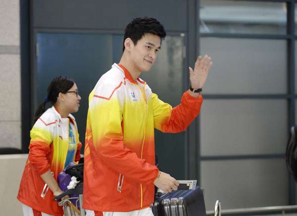 Chinese swimmer Sun Yang holds first practice
