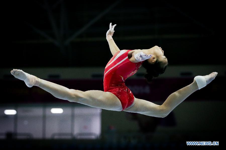 Chinese gymnastics team trains in Incheon