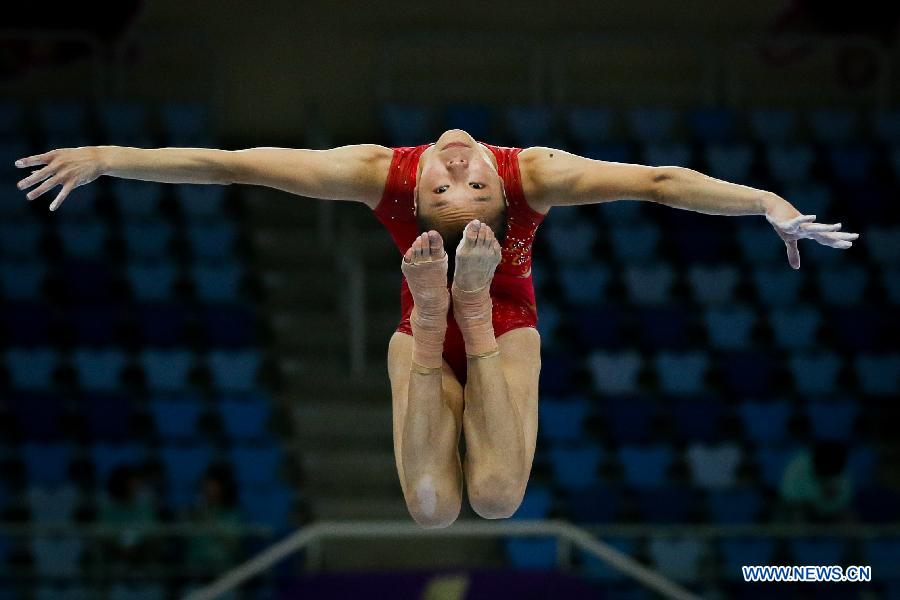 Chinese gymnastics team trains in Incheon