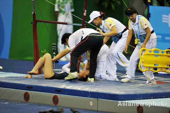 South Korean gymnast safe after injury at Universiade