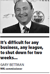 Bettman questions Games hiatus